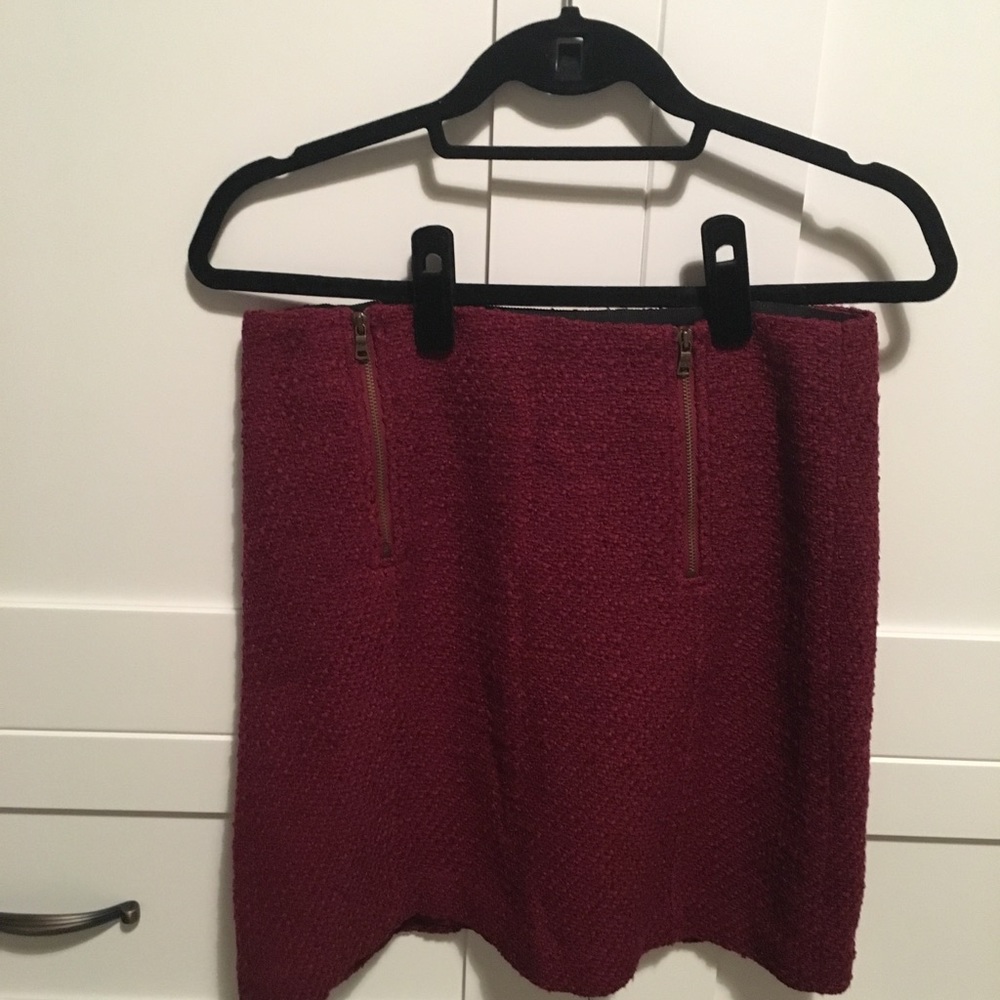 LOFT deep red skirt